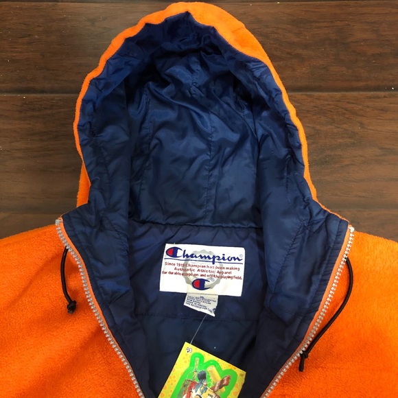 VTG Y2K  Champion NFL Denver Broncos Orange Jacket 3M Reflective Snoop Dogg XL - Picture 4 of 8